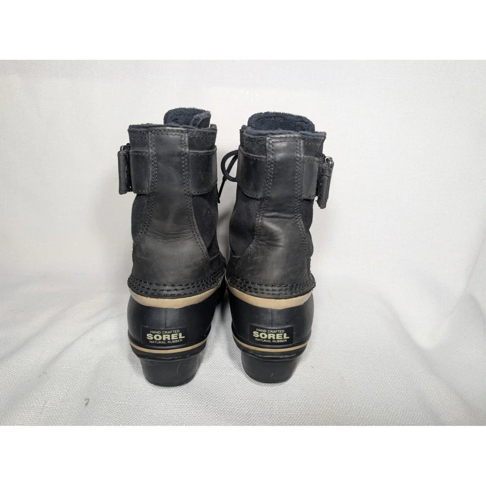 Sorel Winter Fancy‎ Lace II Womens Black Snow Boots Size 7 Waterproof Minimalist
